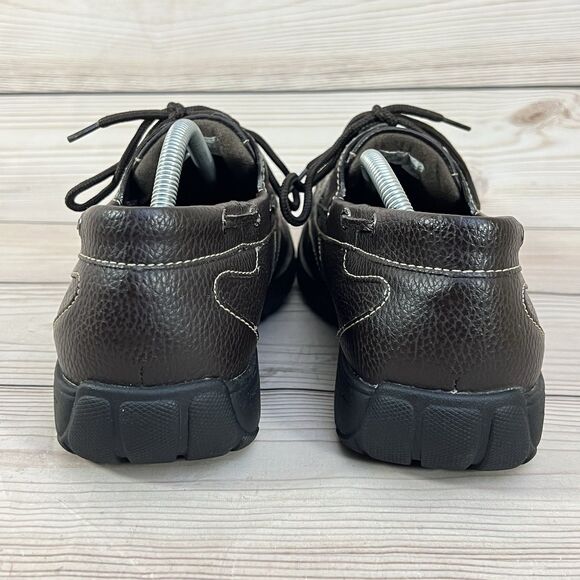 Faded Glory Mens 12 Bown Faux Leather Boat Shoe Kilroy IV Lace-Up Driving Loafer - Picture 4 of 13